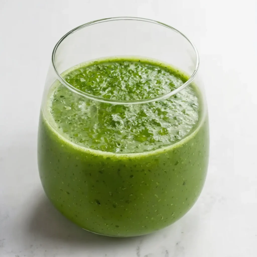 this image shows a glass full of Alkaline Green Juice