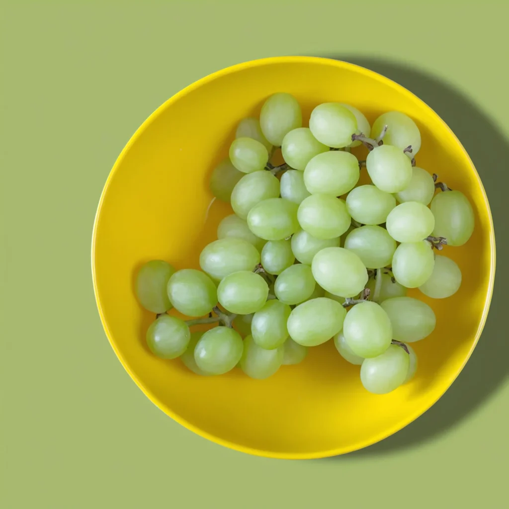 this image shows the grapes in a yellow bowl