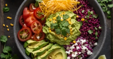 this image shows the process of making Raw Vegan Taco Salad