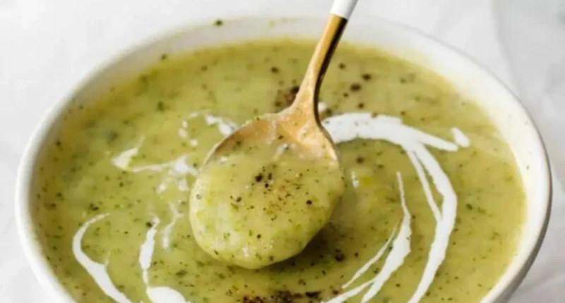 vegan zucchini soup with fresh herbs